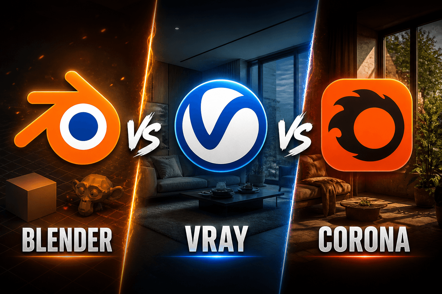 Blender vs V-Ray vs Corona for archviz in 2026: a working studio's take